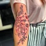 Фото пример рисунка тату цветок пион 16,10,2021 - №0803 - peony tattoo - tatufoto.com