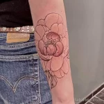 Фото пример рисунка тату цветок пион 16,10,2021 - №0804 - peony tattoo - tatufoto.com