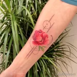 Фото пример рисунка тату цветок пион 16,10,2021 - №0805 - peony tattoo - tatufoto.com