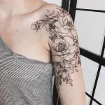 Фото пример рисунка тату цветок пион 16,10,2021 - №0807 - peony tattoo - tatufoto.com