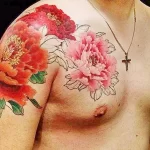 Фото пример рисунка тату цветок пион 16,10,2021 - №0809 - peony tattoo - tatufoto.com