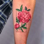Фото пример рисунка тату цветок пион 16,10,2021 - №0811 - peony tattoo - tatufoto.com