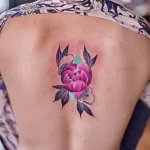 Фото пример рисунка тату цветок пион 16,10,2021 - №0813 - peony tattoo - tatufoto.com