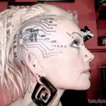 Фото рисунка тату в стиле киберпанк 20,10,2021 - №0014 - cyberpunk tatto - tatufoto.com