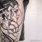 Фото рисунка тату в стиле киберпанк 20,10,2021 - №0018 - cyberpunk tatto - tatufoto.com