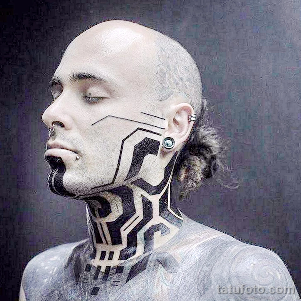 Фото рисунка тату в стиле киберпанк 20,10,2021 - №0117 - cyberpunk tatto - tatufoto.com