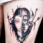 Фото рисунка тату в стиле киберпанк 20,10,2021 - №0275 - cyberpunk tatto - tatufoto.com