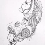 Фото рисунка тату в стиле киберпанк 20,10,2021 - №0296 - cyberpunk tatto - tatufoto.com
