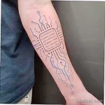 Фото рисунка тату в стиле киберпанк 20,10,2021 - №0306 - cyberpunk tatto - tatufoto.com