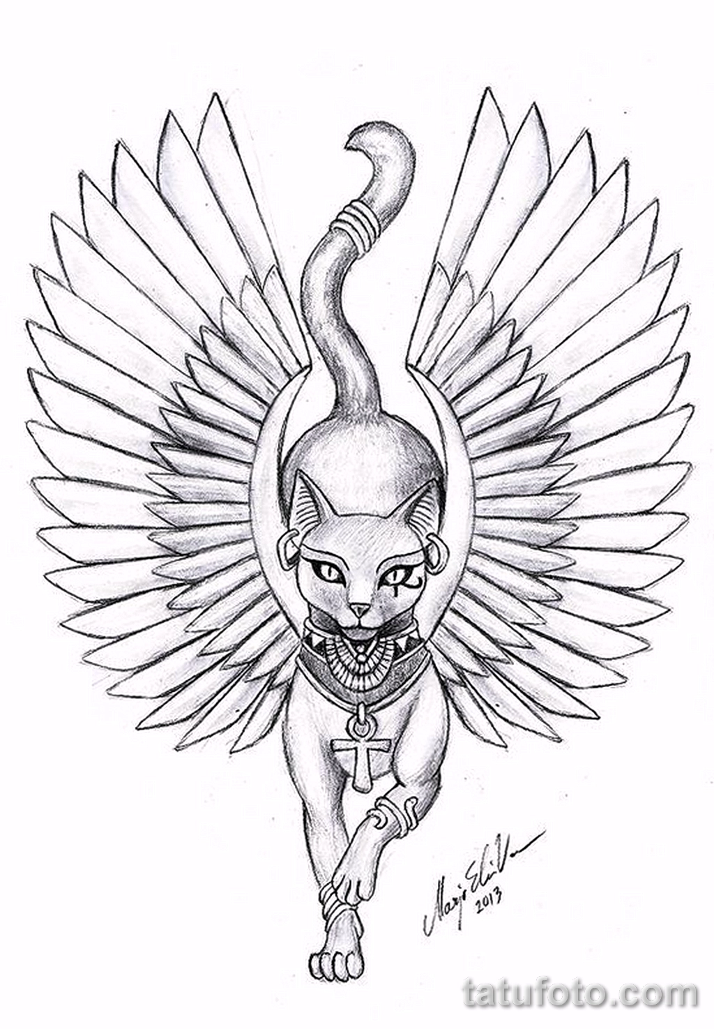 Рисунок египетская кошка