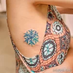 Фото тату снежинка 30,11,2021 - №0143 - snowflake tattoo - tatufoto.com