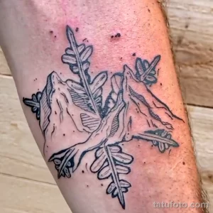 Фото тату снежинка 30,11,2021 - №0214 - snowflake tattoo - tatufoto.com