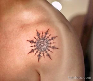 Фото тату снежинка 30,11,2021 - №0215 - snowflake tattoo - tatufoto.com