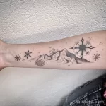 Фото тату снежинка 30,11,2021 - №0510 - snowflake tattoo - tatufoto.com
