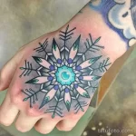 Фото тату снежинка 30,11,2021 - №0542 - snowflake tattoo - tatufoto.com