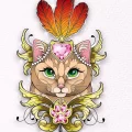 Эскиз для татуировки с кошкой 14,11,2021 - №0129 - sketch of cat tattoo - tatufoto.com