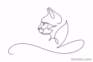 Эскиз для татуировки с кошкой 14,11,2021 - №0265 - sketch of cat tattoo - tatufoto.com