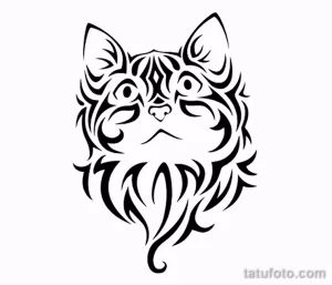 Эскиз для татуировки с кошкой 14,11,2021 - №0275 - sketch of cat tattoo - tatufoto.com