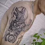 Пример рисунка тату с Богом Анубисом 30.12.2021 №0048 - tattoo anubis - tatufoto.com