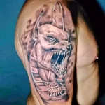 Пример рисунка тату с Богом Анубисом 30.12.2021 №0185 - tattoo anubis - tatufoto.com