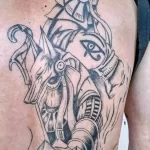Пример рисунка тату с Богом Анубисом 30.12.2021 №0260 - tattoo anubis - tatufoto.com