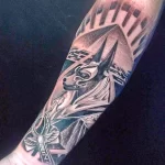 Пример рисунка тату с Богом Анубисом 30.12.2021 №0426 - tattoo anubis - tatufoto.com