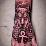 Пример рисунка тату с Богом Анубисом 30.12.2021 №0433 - tattoo anubis - tatufoto.com