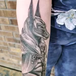 Пример рисунка тату с Богом Анубисом 30.12.2021 №0750 - tattoo anubis - tatufoto.com