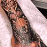 Пример рисунка тату с Богом Анубисом 30.12.2021 №0763 - tattoo anubis - tatufoto.com