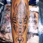 Пример рисунка тату с Богом Анубисом 30.12.2021 №1619 - tattoo anubis - tatufoto.com