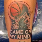 Фото баскетбольного рисунка тату 20.12.2021 №0005 - basketball tattoo - tatufoto.com