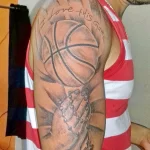 Фото баскетбольного рисунка тату 20.12.2021 №0097 - basketball tattoo - tatufoto.com