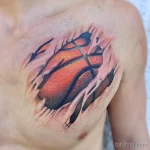 Фото баскетбольного рисунка тату 20.12.2021 №0235 - basketball tattoo - tatufoto.com