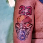 Фото баскетбольного рисунка тату 20.12.2021 №1159 - basketball tattoo - tatufoto.com