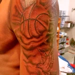 Фото баскетбольного рисунка тату 20.12.2021 №1520 - basketball tattoo - tatufoto.com