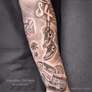 Фото баскетбольного рисунка тату 20.12.2021 №1810 - basketball tattoo - tatufoto.com