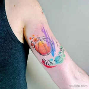 Фото баскетбольного рисунка тату 20.12.2021 №1812 - basketball tattoo - tatufoto.com