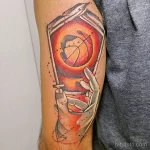 Фото баскетбольного рисунка тату 20.12.2021 №1859 - basketball tattoo - tatufoto.com