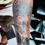 Фото пример рисунка тату с волком 16.12.2021 №0001 - Wolf tattoo - tatufoto.com
