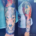 Фото пример рисунка тату с волком 16.12.2021 №0018 - Wolf tattoo - tatufoto.com