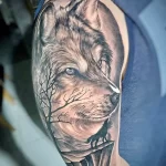 Фото пример рисунка тату с волком 16.12.2021 №0023 - Wolf tattoo - tatufoto.com