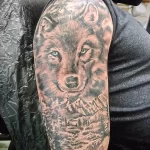Фото пример рисунка тату с волком 16.12.2021 №0045 - Wolf tattoo - tatufoto.com