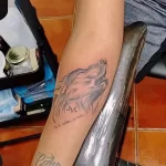 Фото пример рисунка тату с волком 16.12.2021 №0075 - Wolf tattoo - tatufoto.com
