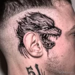 Фото пример рисунка тату с волком 16.12.2021 №0078 - Wolf tattoo - tatufoto.com