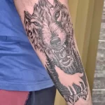 Фото пример рисунка тату с волком 16.12.2021 №0100 - Wolf tattoo - tatufoto.com