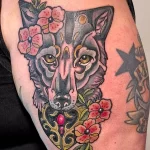 Фото пример рисунка тату с волком 16.12.2021 №0113 - Wolf tattoo - tatufoto.com