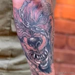 Фото пример рисунка тату с волком 16.12.2021 №0138 - Wolf tattoo - tatufoto.com