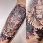 Фото пример рисунка тату с волком 16.12.2021 №0140 - Wolf tattoo - tatufoto.com