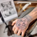Фото пример рисунка тату с волком 16.12.2021 №0144 - Wolf tattoo - tatufoto.com