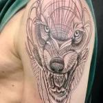 Фото пример рисунка тату с волком 16.12.2021 №0148 - Wolf tattoo - tatufoto.com